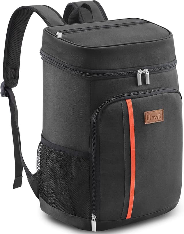 Detalle de Lifewit 22L Kühlrucksack für 30 Dosen (30,5 x 17,8 x 40,5 cm) – auslaufsicher, isoliert, wasserdicht, schwarz