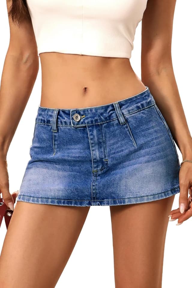 Thumbnail 6 de ELLEVEN Low Rise Denim Mini Skirt Y2k Skort