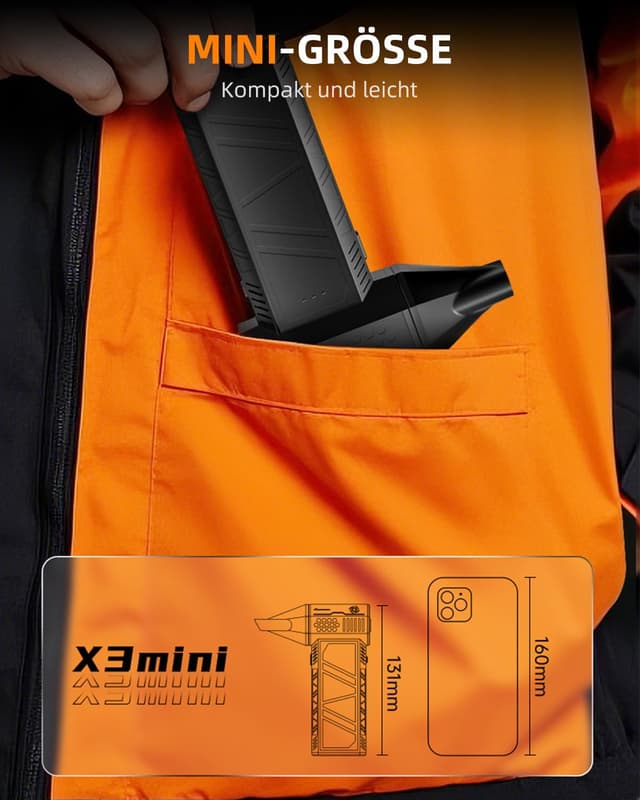 Detalle de Electric Air Cordless Air Duster (110.000 RPM) – akkubetriebenes Mini-Gebläse mit 4 Düsen, 3 Stufen und Überhitzungsschutz