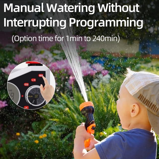 Detalle de Garden Hose Tap Timer with Two Outlets Irrigation Controller (watering computer)