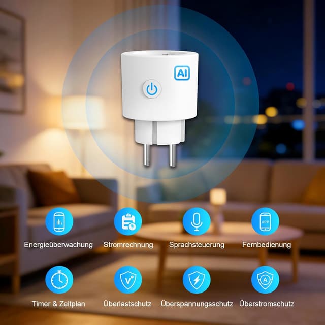 Detalle 2 de ANTELA WLAN Smart Steckdose AI 16A 3680W 4er-Set