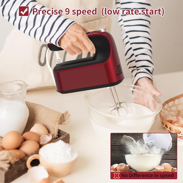 Detalle de Yomelo 9-Speed Digital Hand Mixer 400W