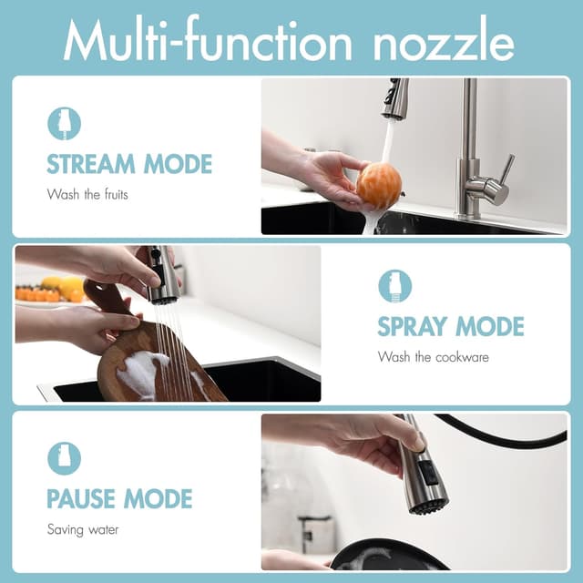 Thumbnail 3 de GIMILI Kitchen Faucet Pull Down Sprayer 14.5