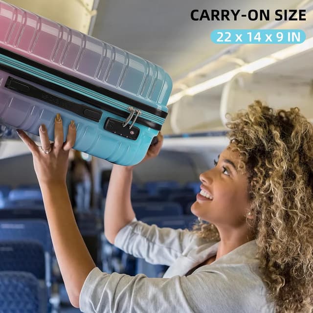 Thumbnail 3 de LARVENDER 20 Inch Carry-On Luggage Set