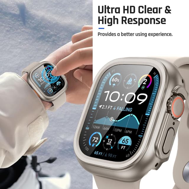 Detalle 2 de Goton Waterproof Case for Apple Watch Ultra 3/2/1 49mm with Tempered Glass Screen Protector