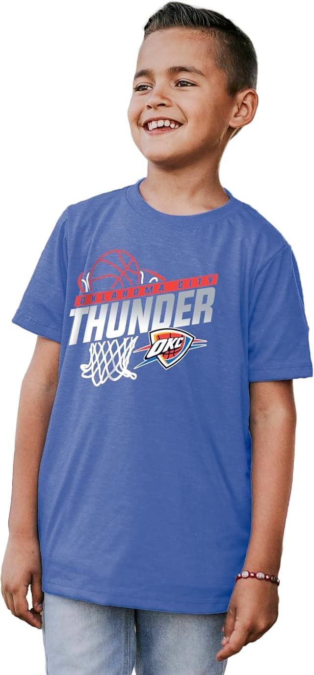 Detalle de Blue 84 Youth Tri-Blend NBA T-Shirt (Memphis Grizzlies) – Hoop Team Color