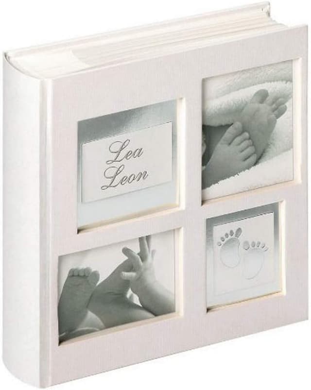 Detalle de Walther Design Baby Little Foot FB-173 : boîtes de rangement grises à 3 tiroirs pour souvenirs de bébé