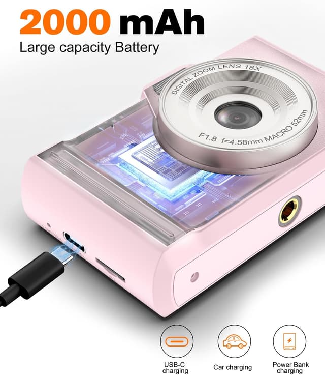 Detalle de QIVORO 4K 64MP Compact Camera