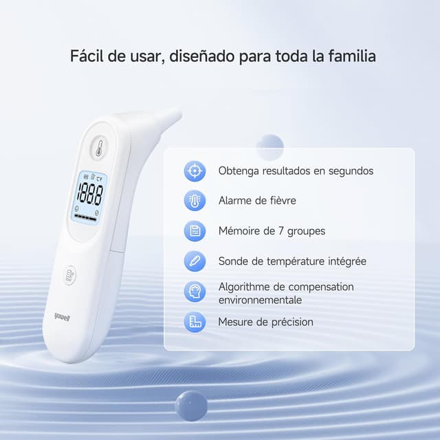 Thumbnail 2 de yuwell YHT101 Thermomètre auriculaire 0,1°