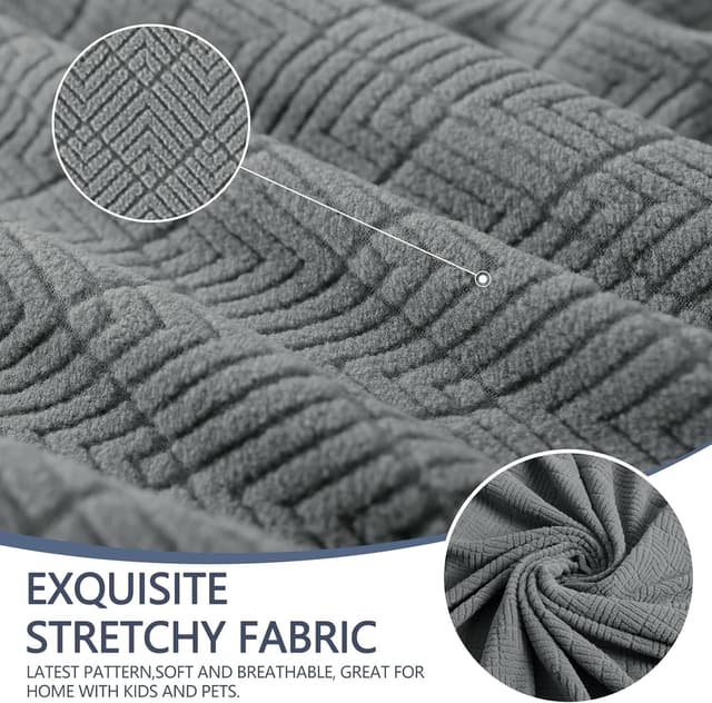 Detalle de Ystyle Copridivano 4 posti con braccioli super elasticizzato antigraffio grigio chiaro