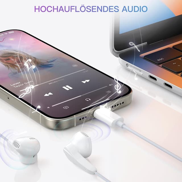 Thumbnail 6 de USB‑C In‑Ear Kopfhörer für iPhone 17 Air (MFi‑zertifiziert) – mit Mikrofon, Lautstärkeregler & Kabel