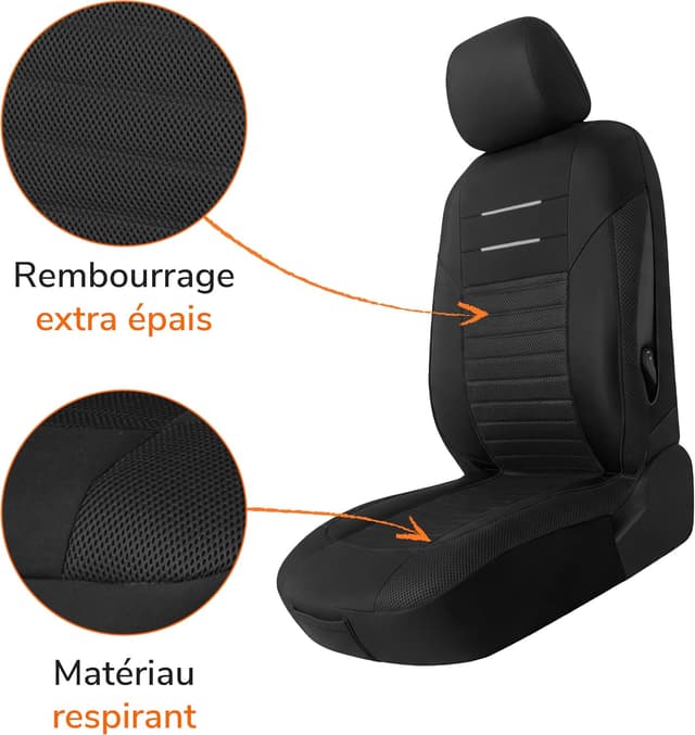 Thumbnail 2 de upgrade4cars Housses Sièges Avant Universelles Lot 4