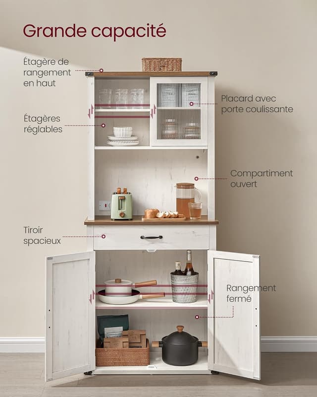 Thumbnail 4 de VASAGLE BBK363W22V1 meuble de rangement 180,6 cm