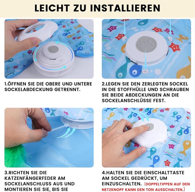 Detalle de FIVAVA Giocattolo interattivo per gatti ricaricabile e silenzioso con 3 piume sostituibili