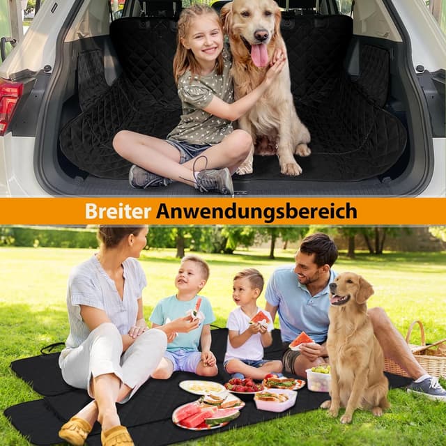 Detalle 2 de Angooni Auto Hundedecke Rücksitz mit Isofix – Hundeschutz für Rückbank (135 × 120 cm) wasserfest & rutschfest