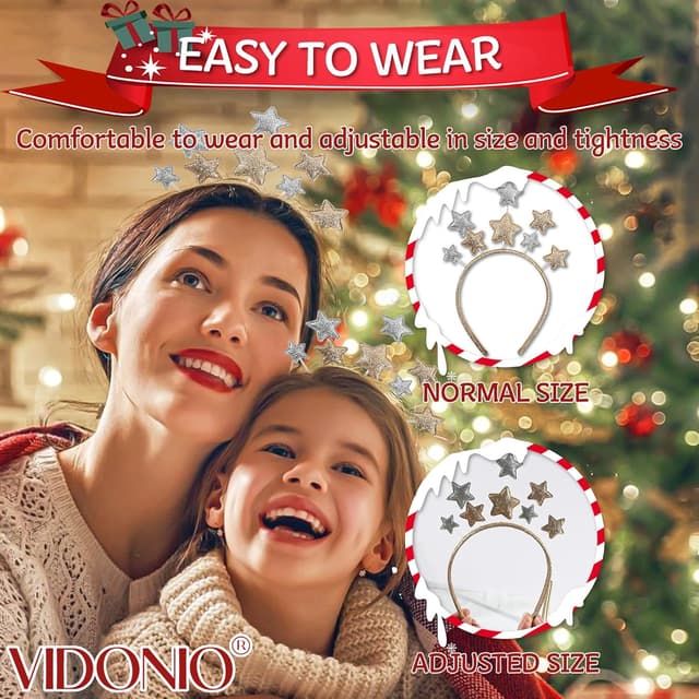 Thumbnail 3 de vidonio Christmas Headband with Glitter Stars