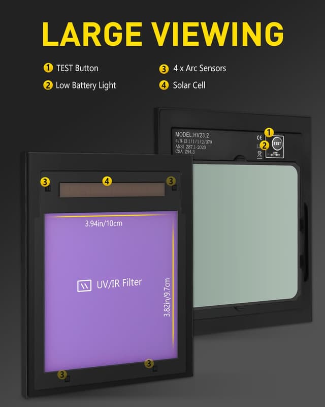 Thumbnail 4 de HXZVOGEN Casco saldatura oscuramento automatico 4 sensori