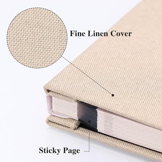 Detalle 2 de Yopih Álbum Fotos Autoadhesivo: Recuerdos en Lino 📸