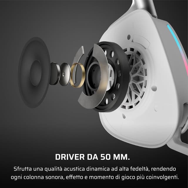 Detalle de Corsair VOID v2 Cuffie da Gioco Wireless con Bluetooth, Dolby Atmos e fino a 70 ore (Bianco)