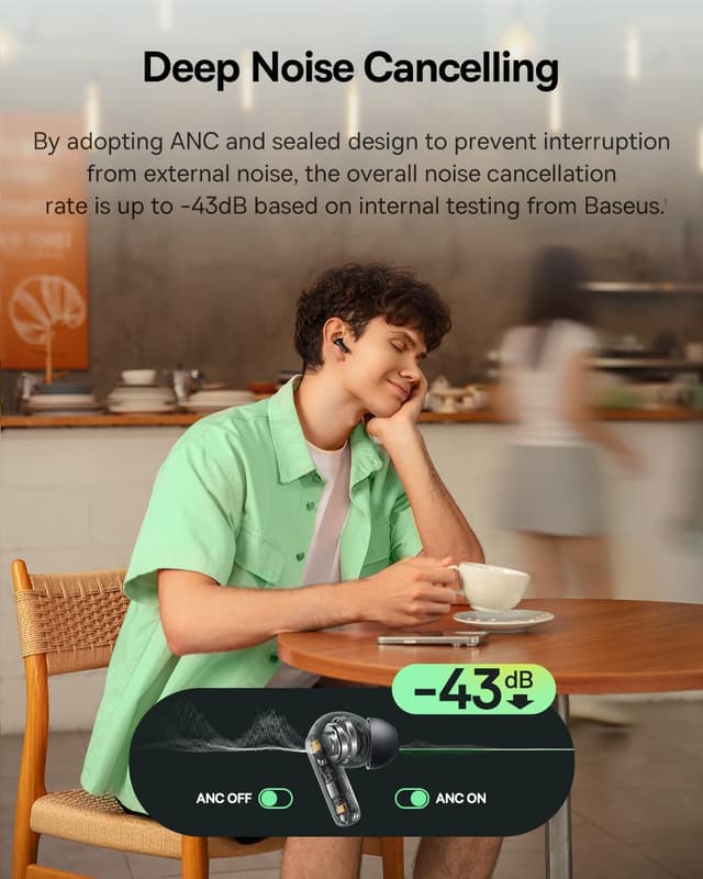 Detalle 2 de Baseus Bass BP1 NC Wireless Earbuds 41H