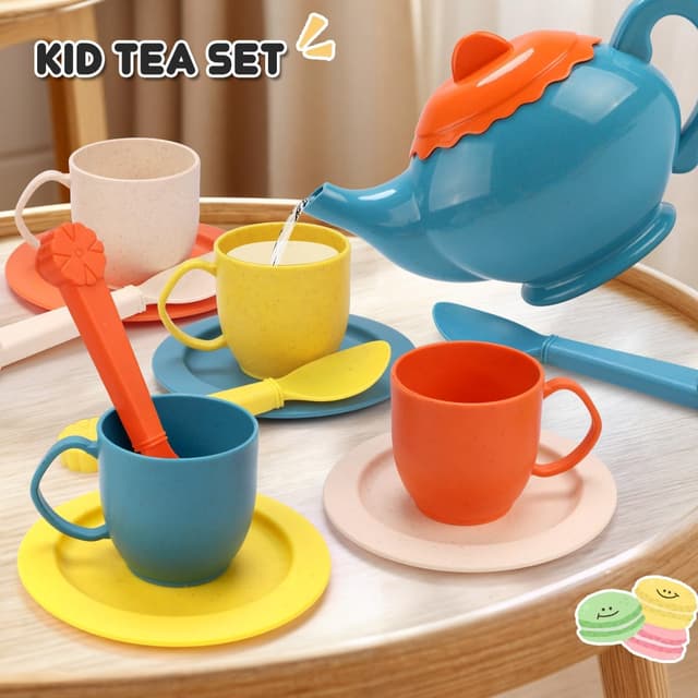 Detalle 2 de RUIDYA Afternoon Tea Party Playset (29-piece kids kitchen accessory set) for ages 3+