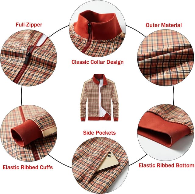 Detalle de Herren Trainingsanzug von W JIANWANG (Jacke & Hose) mit durchgehendem Reißverschluss