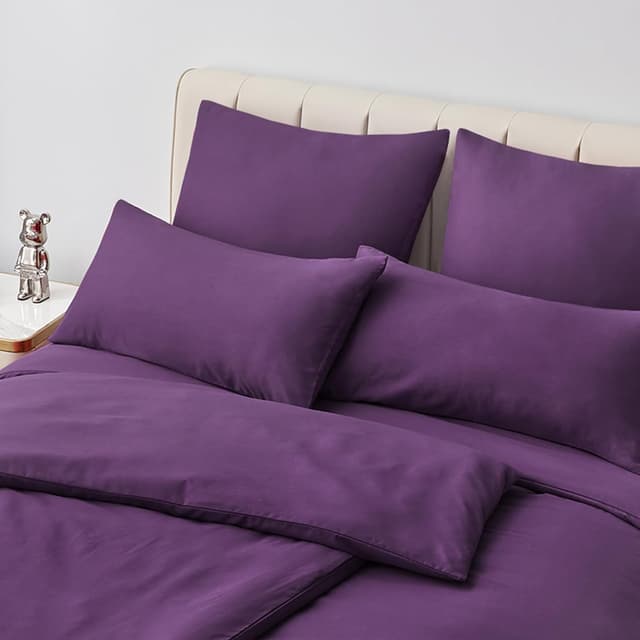 Detalle 2 de Aisbo Kissenbezug 40 x 80 2er-Set (lila) aus Mikrofaser mit Reißverschluss, ÖKO-TEX