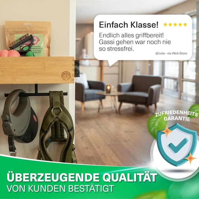 Thumbnail 6 de VELONT Hundegarderobe mit Ablage personalisiert (Größe XL) – Dogstation für Leinen & Zubehör inkl. Kotbeutelspender und Montagekit