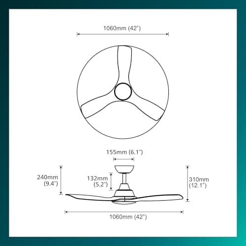 Detalle de Philips Olas ventilador de techo con 3 aspas, motor DC y luz LED 24W (con control remoto)