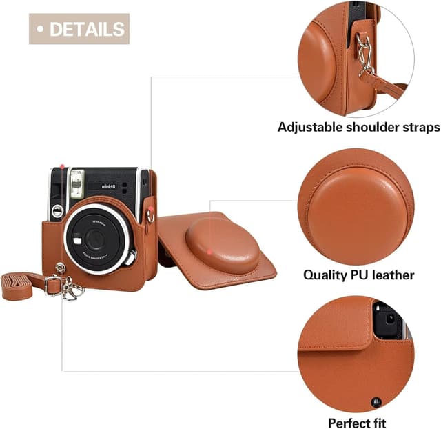 Detalle de Rieibi Protective Case for Fujifilm Instax Mini 40 (PU leather) with strap