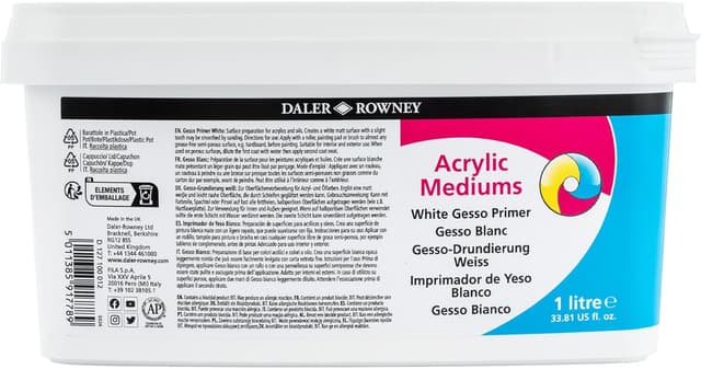 Detalle de Daler-Rowney System3 1L White Acrylic Gesso Primer for Acrylics (System3)