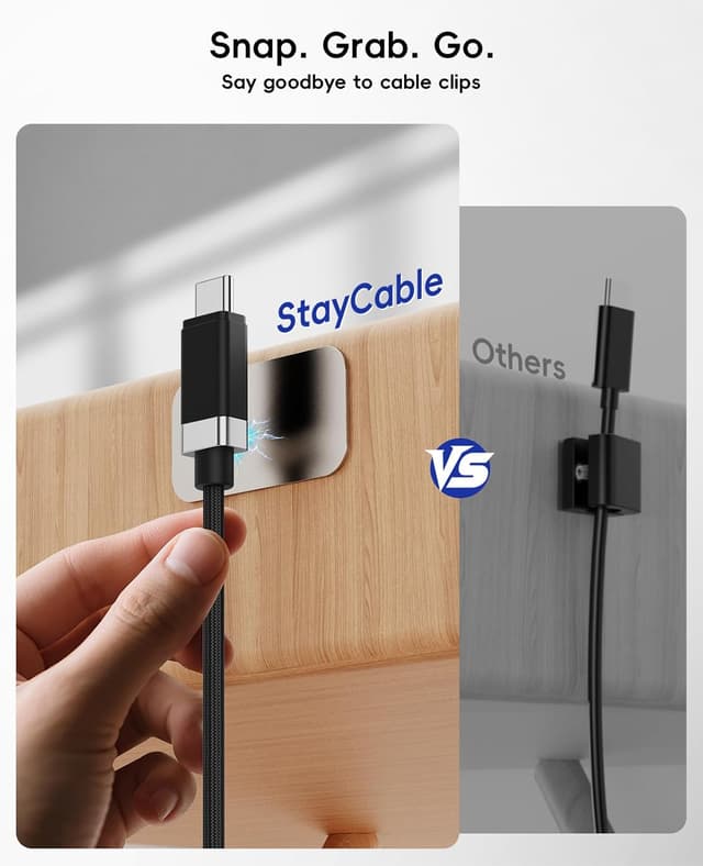 Thumbnail 6 de Magtame 2-Pack StayCable Magnetic USB-A to USB-C Charging Cable (1.5m) – Anti-drop braided 3A fast charging