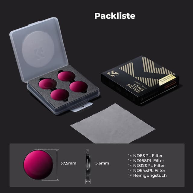 Detalle 2 de K&F CONCEPT ND&PL Filter-Set für Action 6