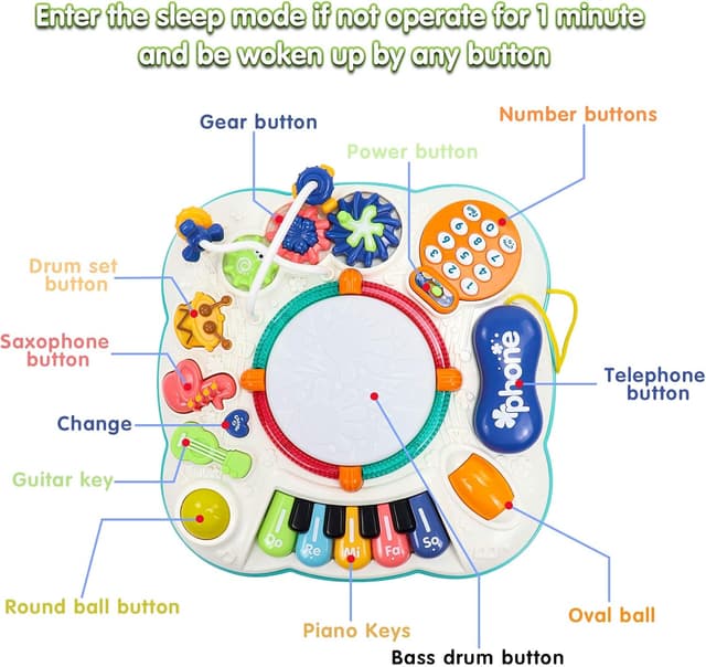 Thumbnail 1 de Mesa de Actividades para Bebés Montessori 🎶 Juegos Educativos para Niños 1-2 Años