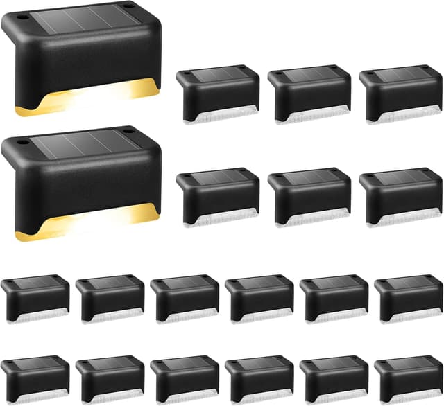 Detalle 2 de Solpex Solar Deck Lights (20 Pack) – Warm White Waterproof Solar Step & Fence Lights