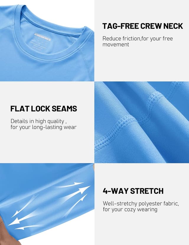 Detalle 2 de TACVASEN Men’s UPF 50+ long sleeve UV protection T-shirt for hiking and outdoor wear