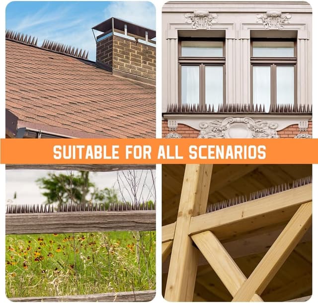 Thumbnail 6 de OFFCUP in plastica 3,15 m (14 pezzi) con 10 fascette marroni: dissuasori anti-piccioni e anti-uccelli per balcone, tetto e giardino