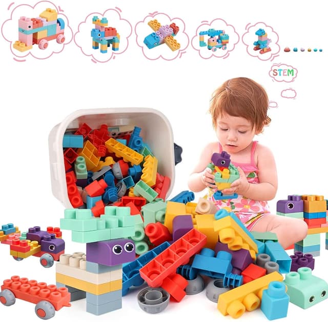 Imagen de Top STEM 78-Piece Soft Building Blocks for Toddlers 🧩 en OfertitasTOP