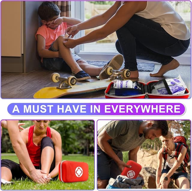 Detalle 1 de Car First Aid Kits 275-Piece EVA Emergency Kit for Home, Travel, and Hiking