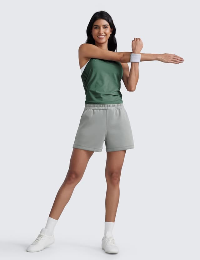 Detalle de Shorts femme CRZ YOGA SoftAura à taille haute, tissu doux et stretch pour le quotidien