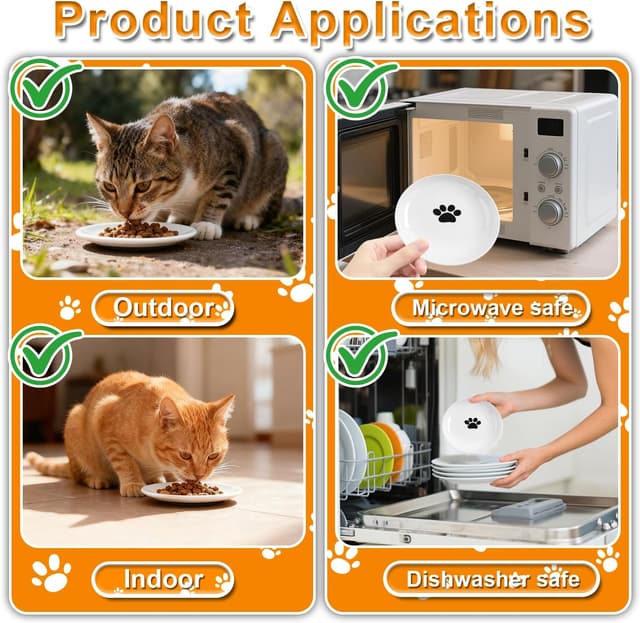 Thumbnail 6 de ACOMTUO set da 6 ciotole per gatti in ceramica con base antiscivolo in gomma