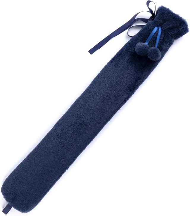 Detalle de LIVIVO 2L Extra Long Hot Water Bottle with Cover (Navy) – Large Winter Hot Water Bag with Removable Cover