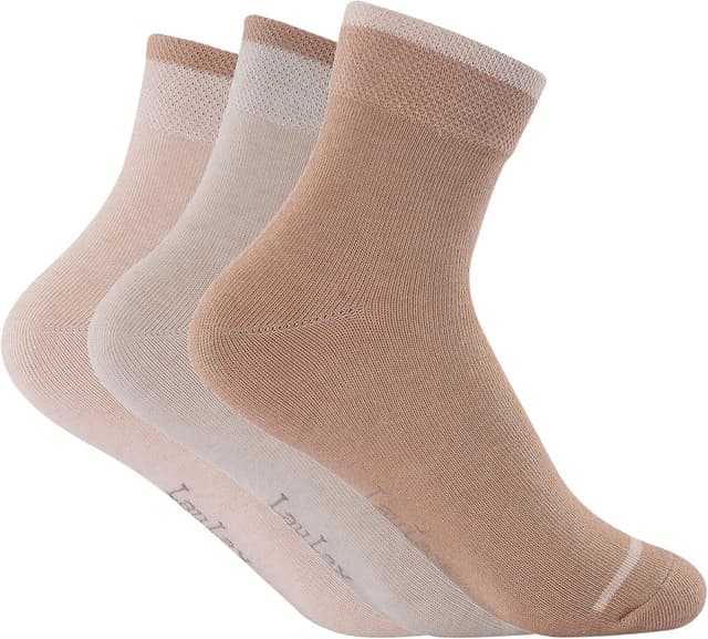 Detalle de Laulax Ladies 3 Pairs Naturally Coloured Organic Cotton Socks Gift Set (UK 3-7, 36-40) – Beige & Cream