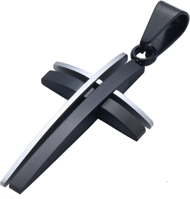 Detalle de DonDon Collana Uomo con Ciondolo Croce 4,4 cm