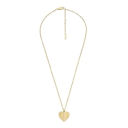 Detalle 2 de Fossil Harlow collar de corazón en acero inoxidable 💍