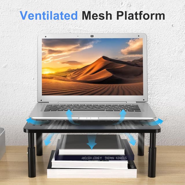 Thumbnail 6 de suptek Supporto per Monitor Rialzo da Tavolo Nero, ergonomico e regolabile in altezza