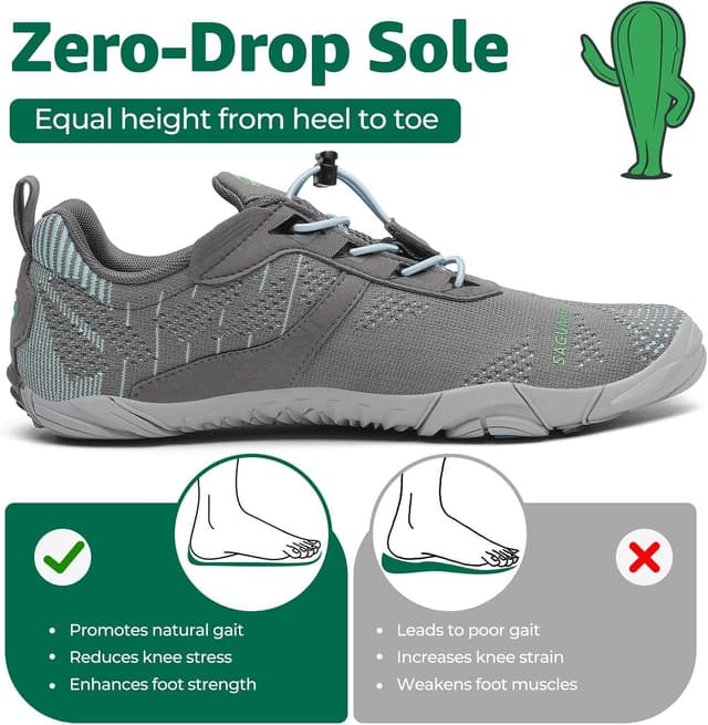 Detalle de SAGUARO Scarpe da Trail Running Barefoot uomo e donna con punta ampia