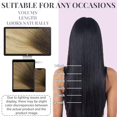 Detalle 2 de Fshine Extensiones de Pelo Natural Castaño a Rubio Medio 💇♀