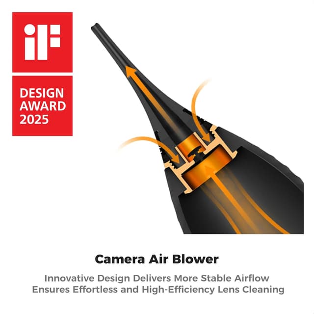 Detalle 2 de K&F CONCEPT 2 in 1 Powerful Rocket Air Blower for Cameras, Lenses & Electronics (extension & short nozzle)