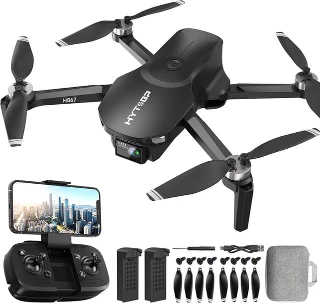 Detalle de H867 Drohne mit Kamera 4K – faltbarer Quadrocopter für Einsteiger (bis 36 Minuten, 2 Akkus)